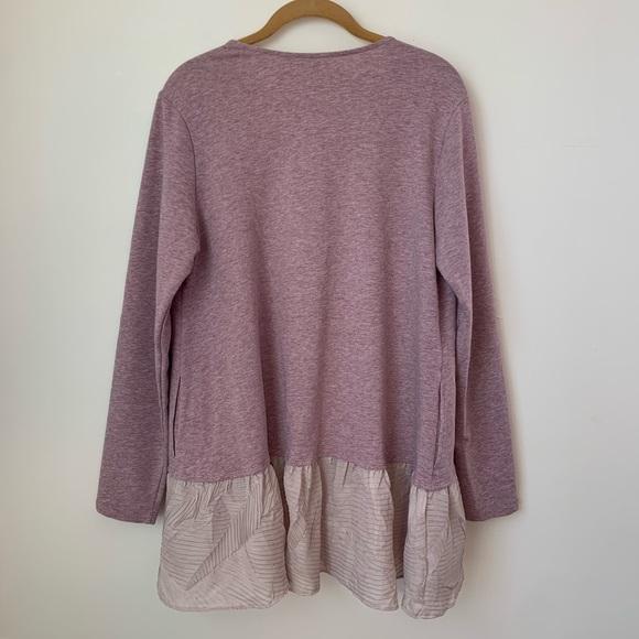 LOGO Lounge Front Tie Ruffle Hem Purple Cardigan - Picture 6 of 9